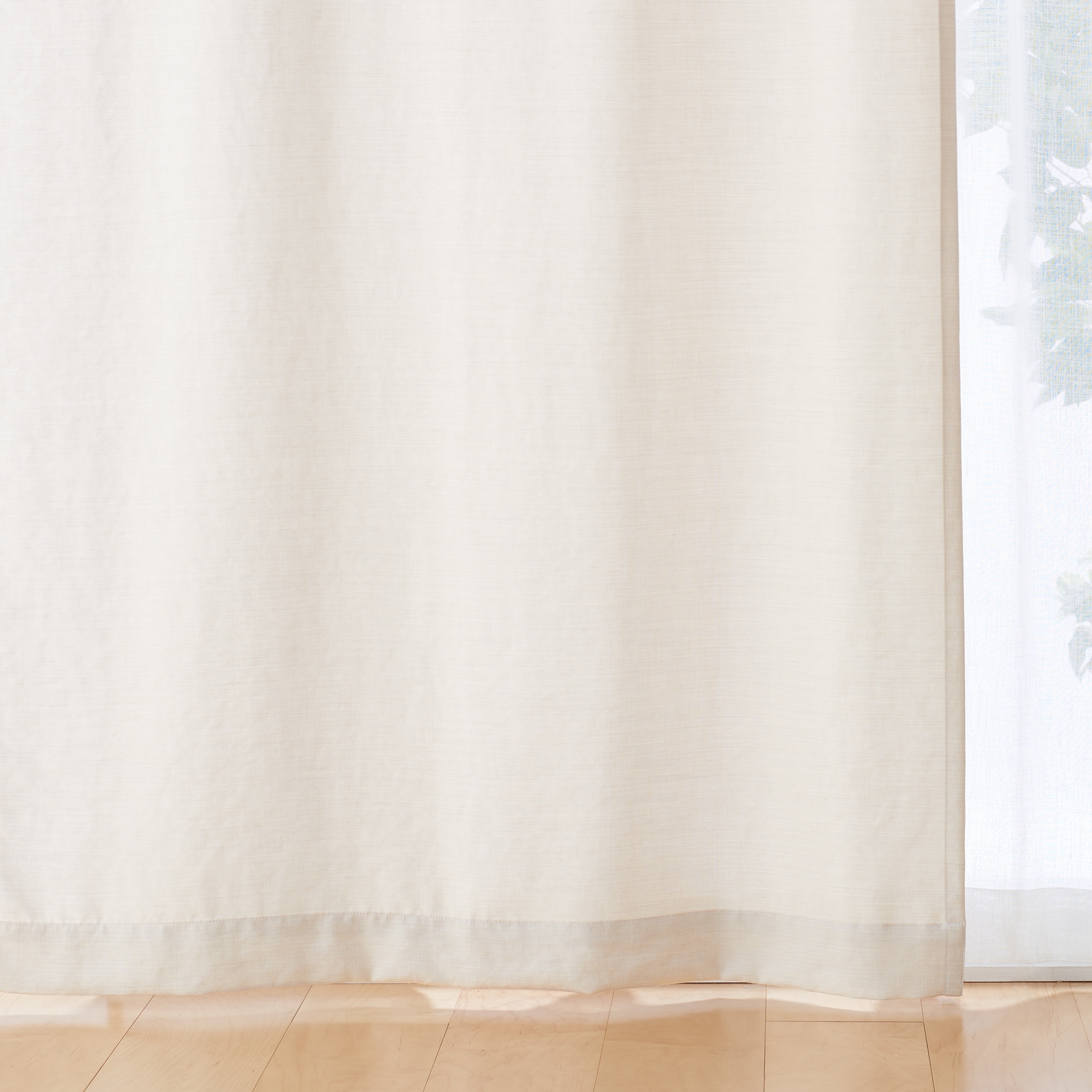 ポリエステルななこ織麻調プリーツカーテン／ライトベージュ | 無印良品