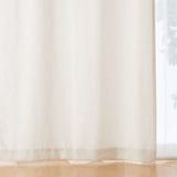 ポリエステルななこ織麻調ノンプリーツカーテン／ライトベージュ