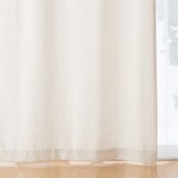 ポリエステルななこ織麻調プリーツカーテン２倍ヒダ／ライトベージュ