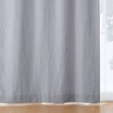 ポリエステルななこ織麻調ノンプリーツカーテン／グレー