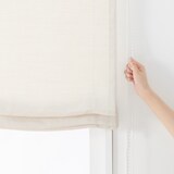 ポリエステルななこ織麻調プレーンシェード用生地／ライトベージュ