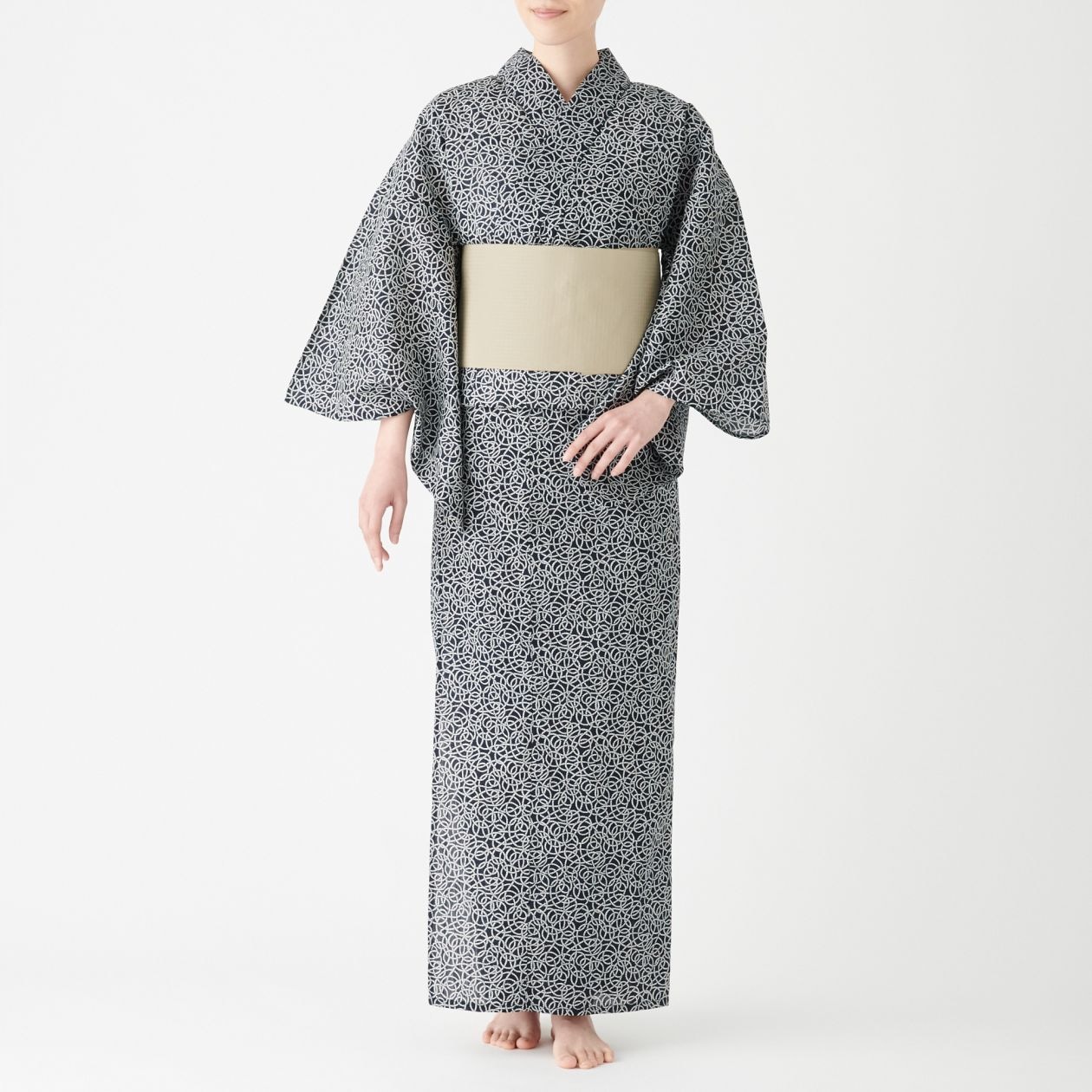 滝流れ織り 浴衣 婦人用 ｏｎｅ ｓｉｚｅ オフ白 Muji Labo インナー 雑貨 通販 無印良品