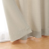 ポリエステルシェニールヘリンボーン（防炎）プリーツ２倍／アイボリー