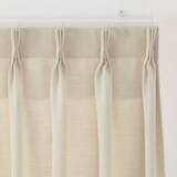 ポリエステルシェニールヘリンボーン（防炎）プリーツ２倍／アイボリー