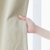 ポリエステルシェニールヘリンボーン（防炎）プリーツ２倍／遮光裏地付／アイボリー