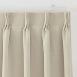 ポリエステルシェニールヘリンボーン（防炎）プリーツ２倍／遮光裏地付／アイボリー