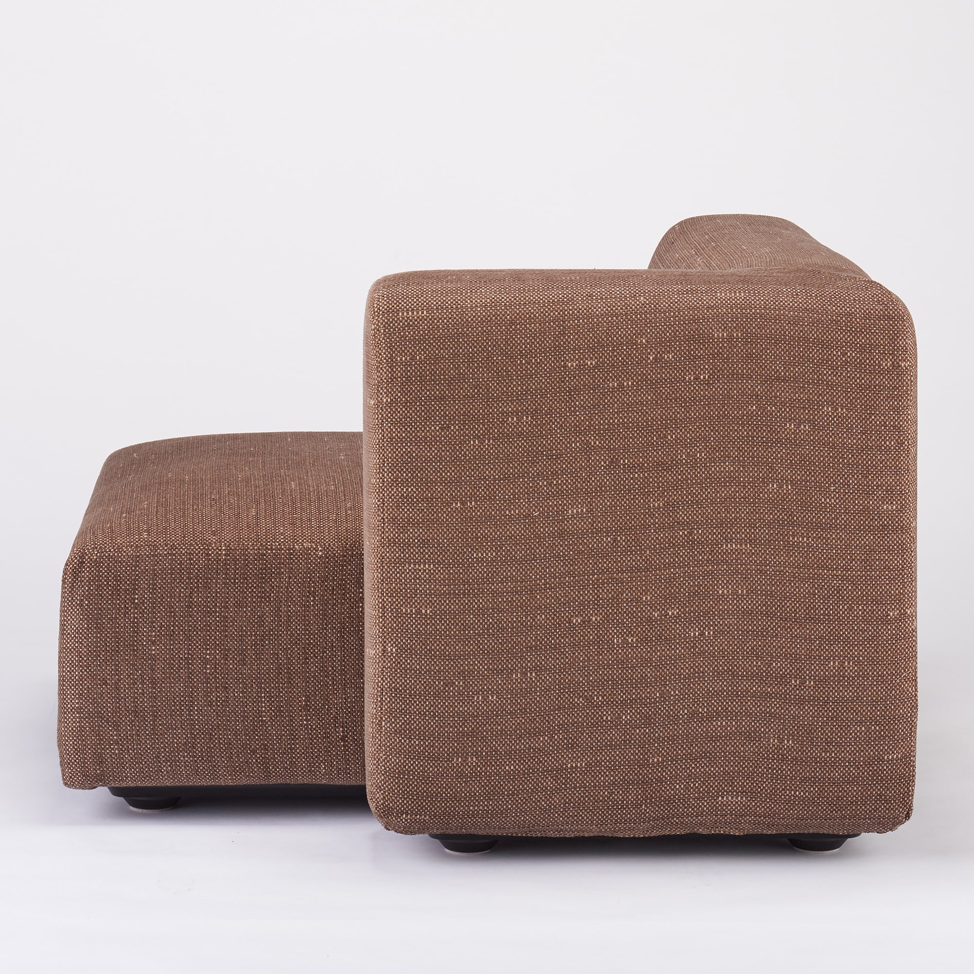 綿ポリエステル変り織ユニットソファ・ハーフアーム・大（左）用カバー／ブラウン