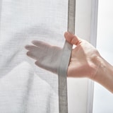 綿ボイルノンプリーツカーテン／ベージュ