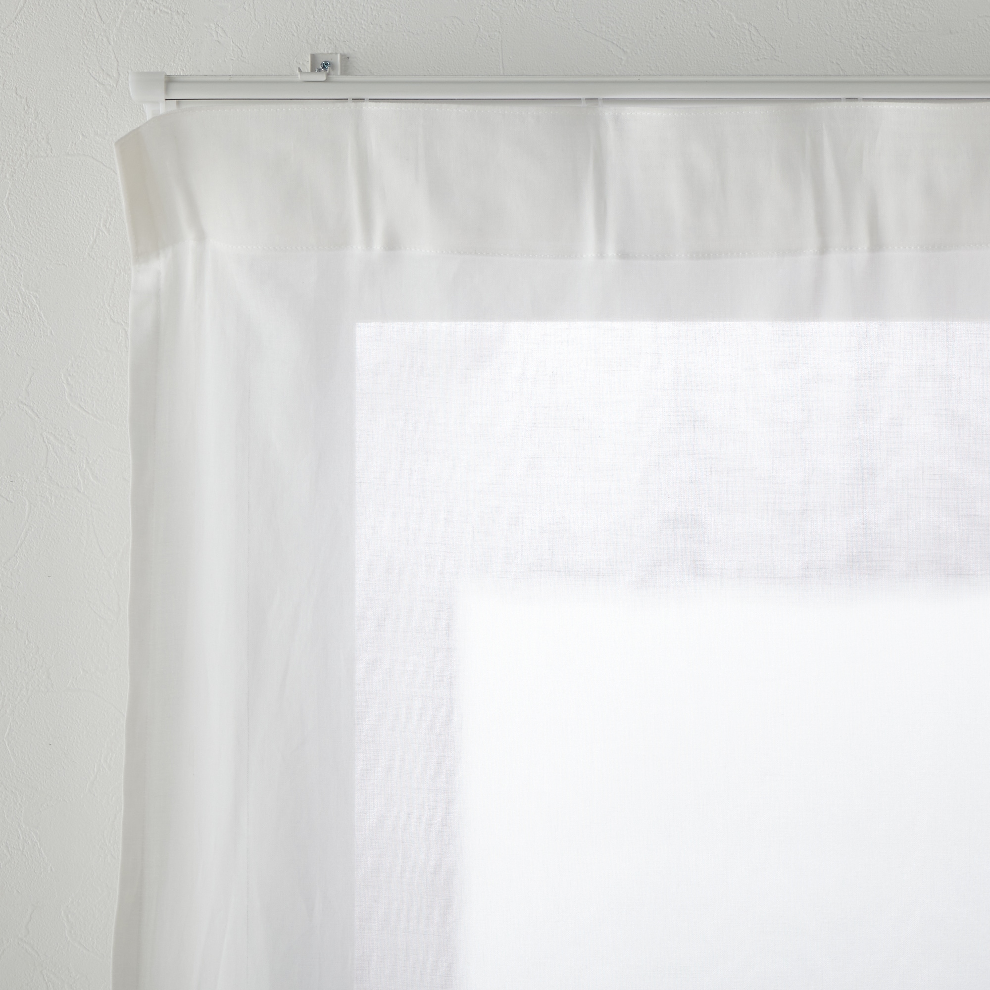 綿ボイルノンプリーツカーテン／ベージュ