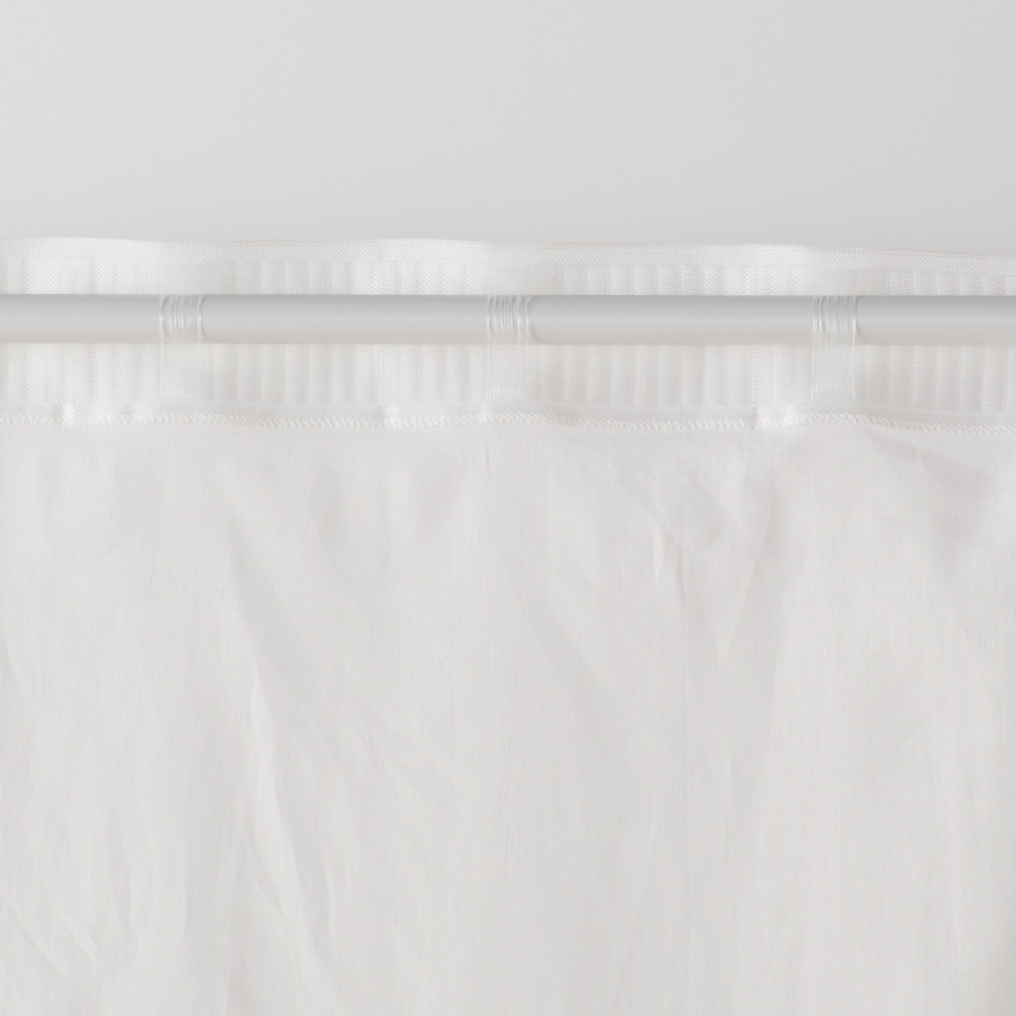 綿ボイルノンプリーツカーテン／ベージュ