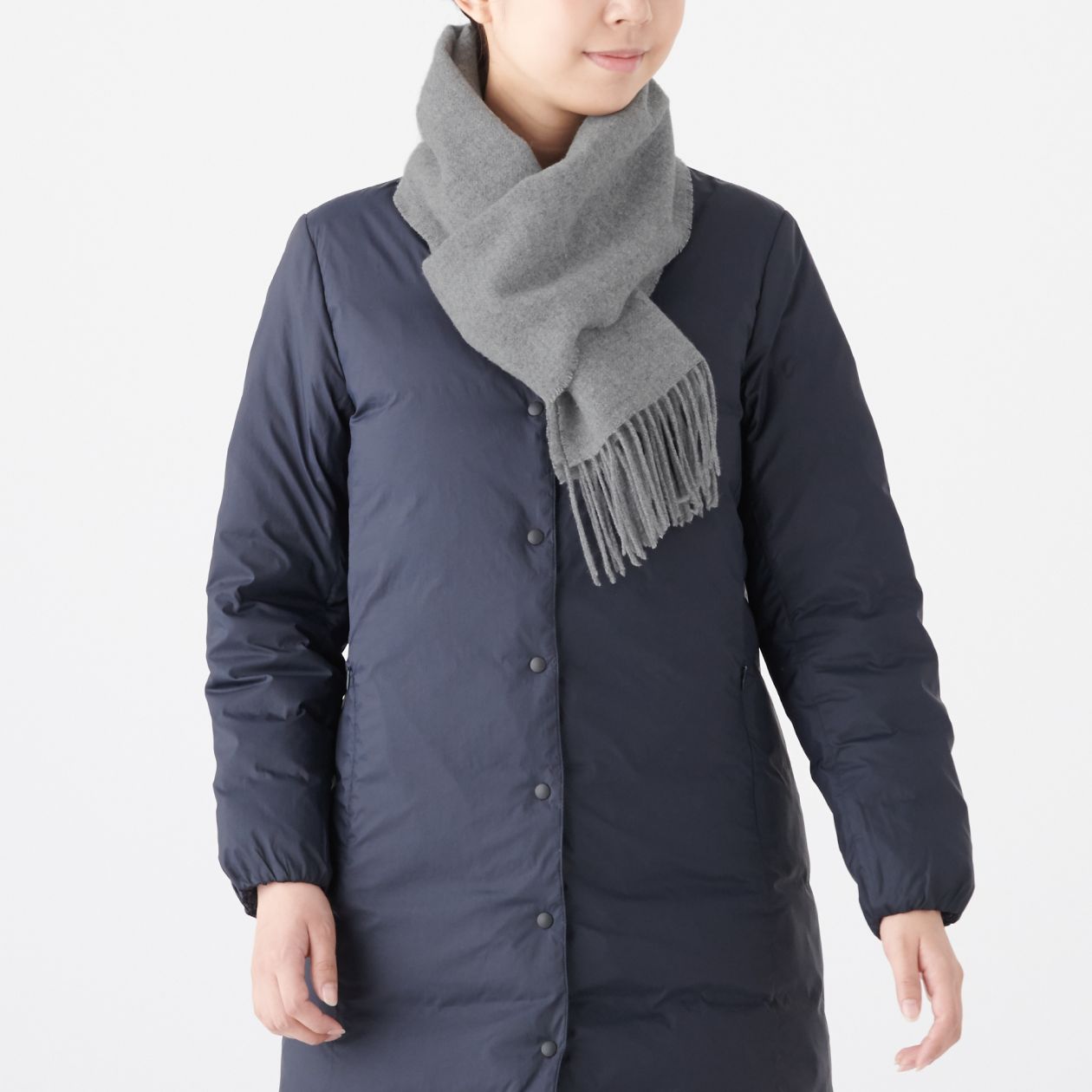 ウール織りマフラー ３０ １８０ｃｍ ミディアムグレー ストール マフラー 通販 無印良品