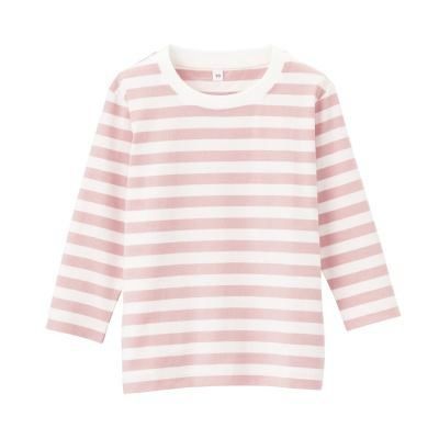 インド綿天竺編み ボーダー長袖tシャツ ベビー ベビー100 ピンク ベビートップス 通販 無印良品 インド綿天竺編み ボーダー長袖tシャツ ベビー ベビー100 ピンク ベビートップス 通販 無印良品