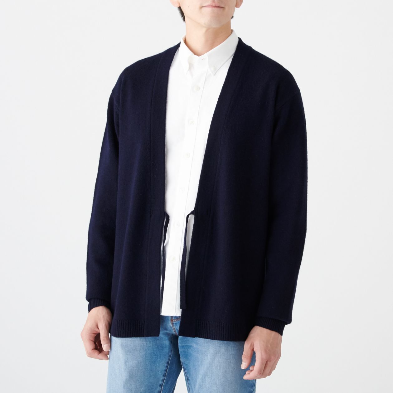 メリノウールカーディガン 紳士ｌ ダークネイビー アウトレット 紳士 トップス 通販 無印良品