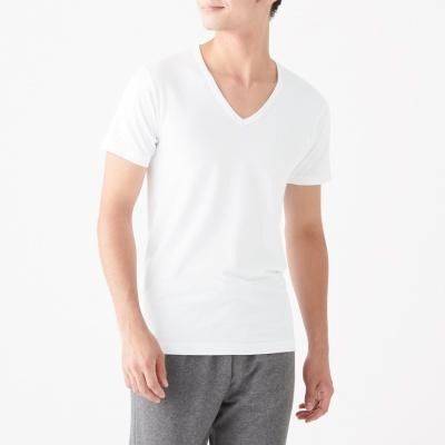 綿であったかｖネック半袖ｔシャツ 紳士ｘｓ 白 アウトレット 紳士 インナー ホームウェア 通販 無印良品