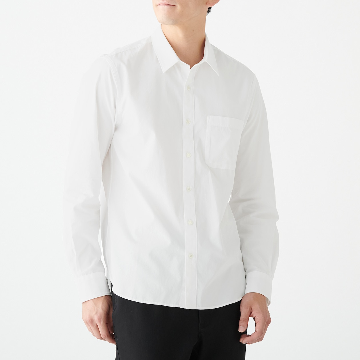超長綿洗いざらしブロードシャツ 紳士ｓ 白 シャツ ワイシャツ 長袖 紳士 メンズ 通販 無印良品