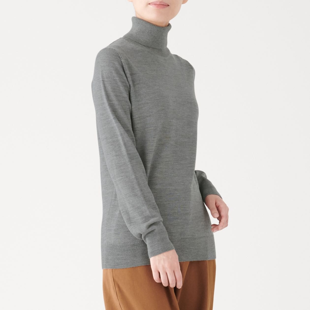 首のチクチクをおさえた 洗える天竺編みタートルネックセーター 婦人ｍ グレー セーター ニット 婦人 レディース 通販 無印良品