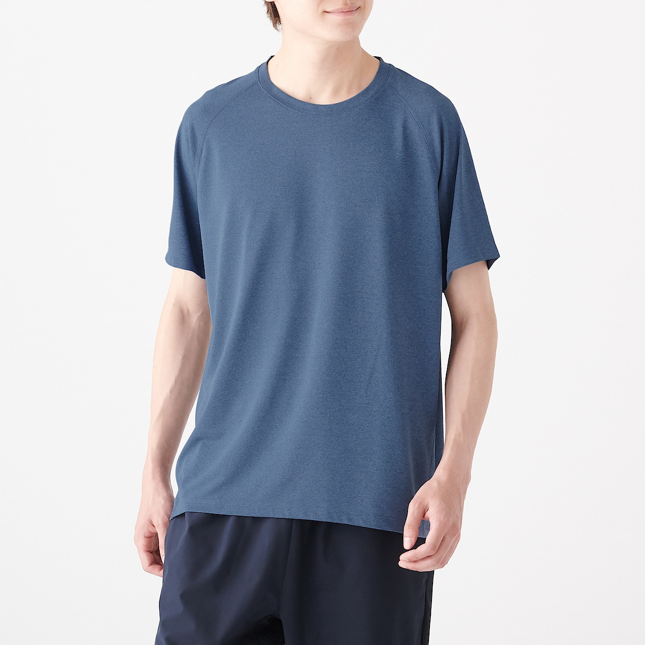 吸汗速乾ｕｖカット半袖ｔシャツ 紳士ｌ ネイビー ｔシャツ カットソー 半袖 紳士 メンズ 通販 無印良品