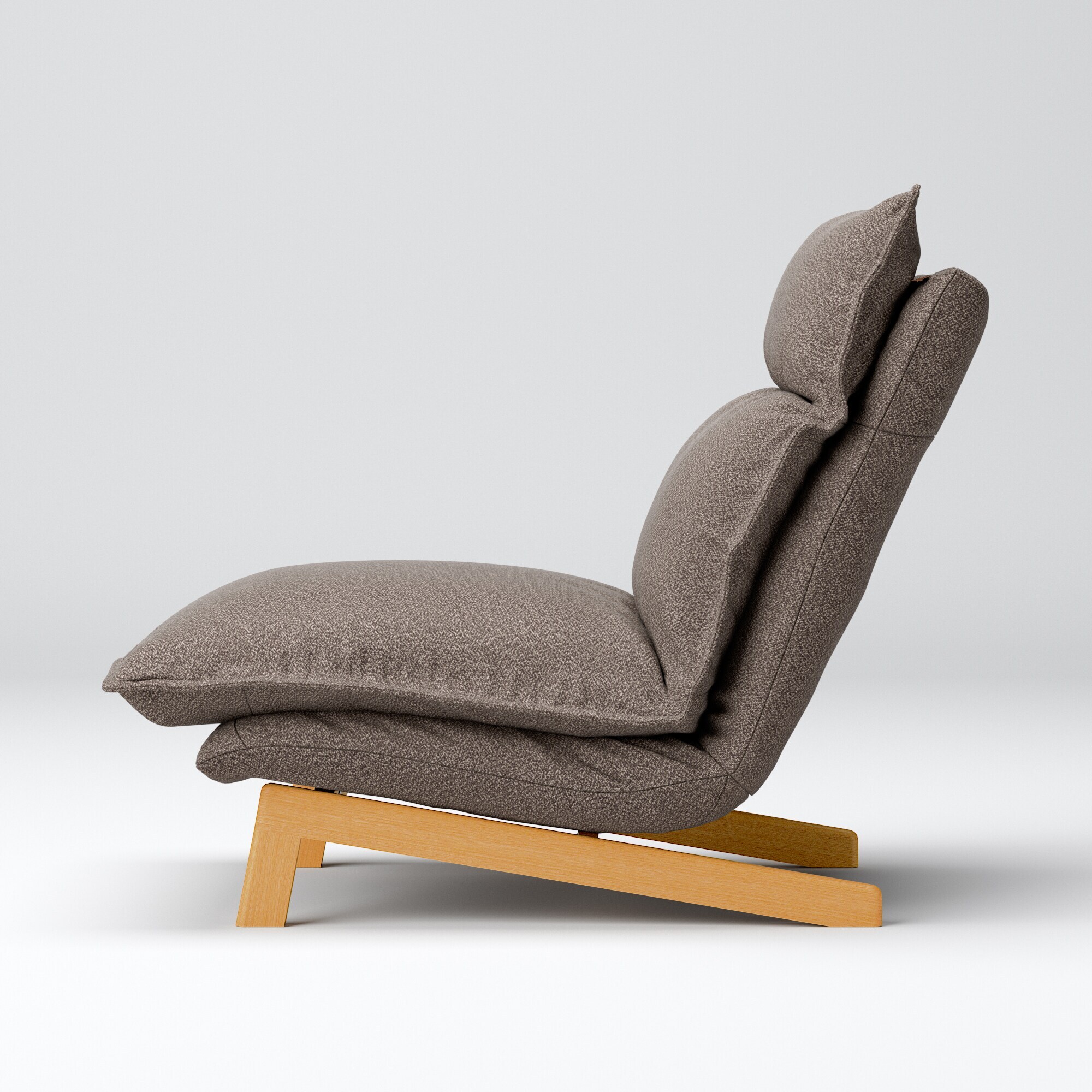 綿太番手ハイバックリクライニングソファ・１シーター用カバー／ダークブラウン