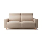 綿太番手ソファ本体２．５シーターフェザーポケットコイルハイバックカバー／ベージュ