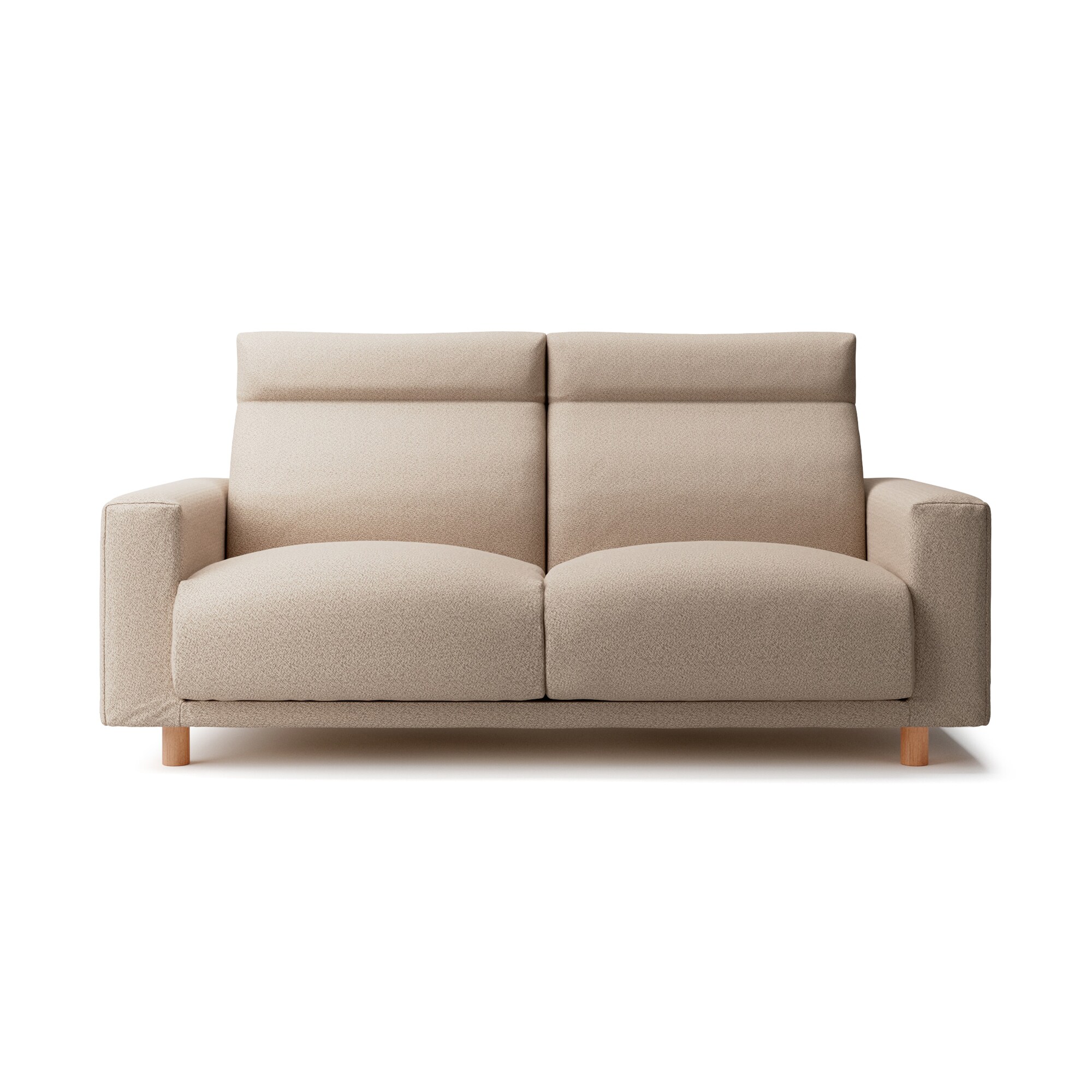 綿太番手ソファ本体２．５シーターフェザーポケットコイルハイバックカバー／ベージュ