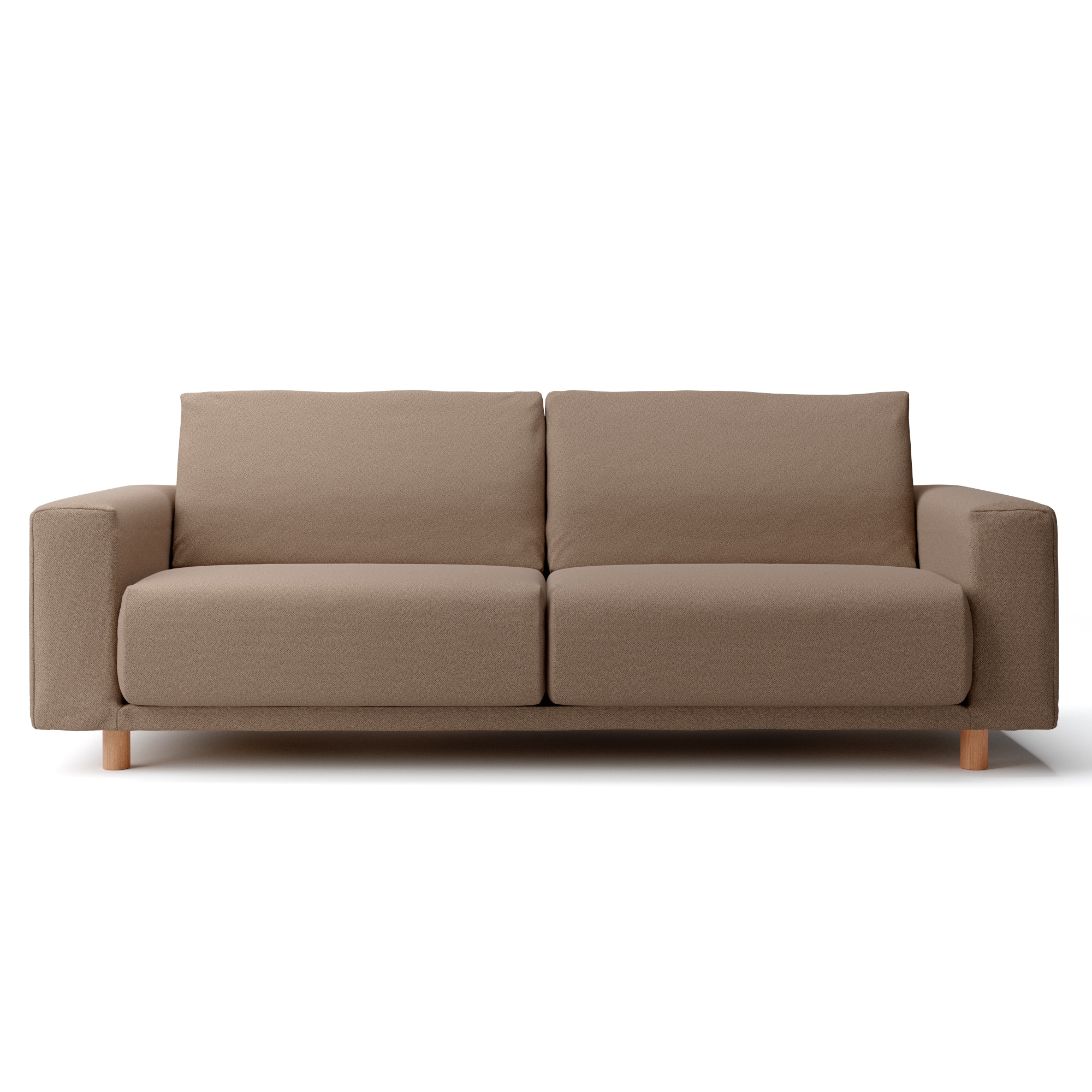 綿太番手ソファ本体・３シーター・ウレタンポケットコイル用カバー／ブラウン