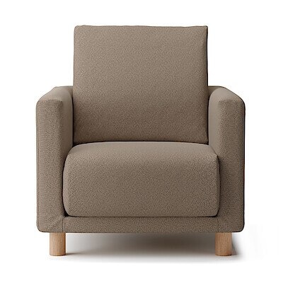 綿太番手ソファ本体・１シーター・ウレタンポケットコイル用カバー／ブラウン