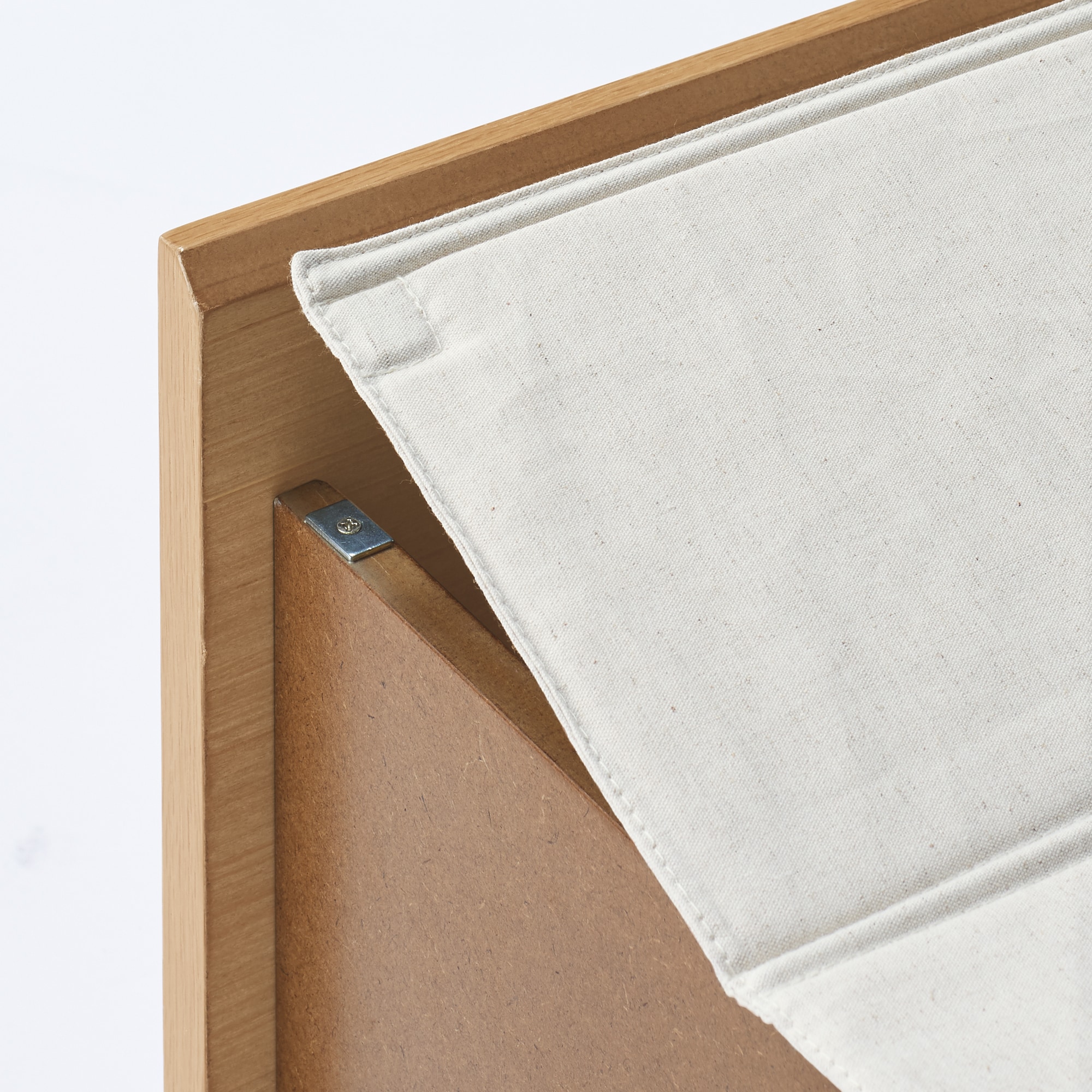 ポリエステル綿麻混・木製ベッド・オーク材用ベッド下収納ふた