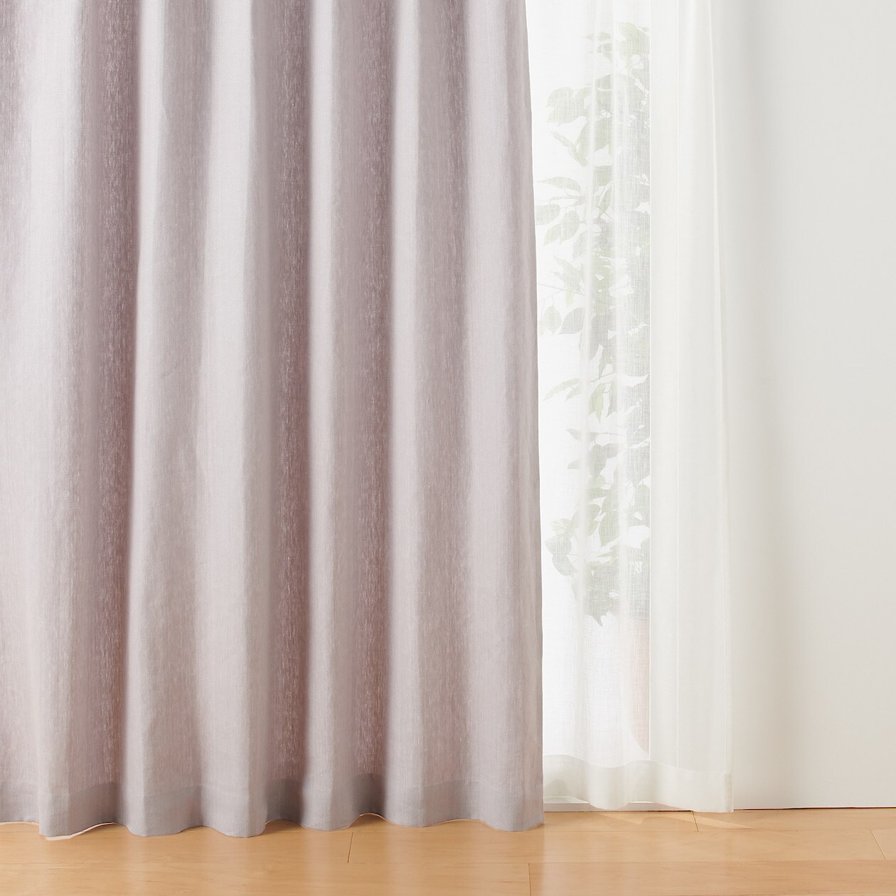 麻平織太番手プリーツカーテン ライトグレー 幅５１ １００ 丈２０ １５０ｃｍ プリーツカーテン 通販 無印良品