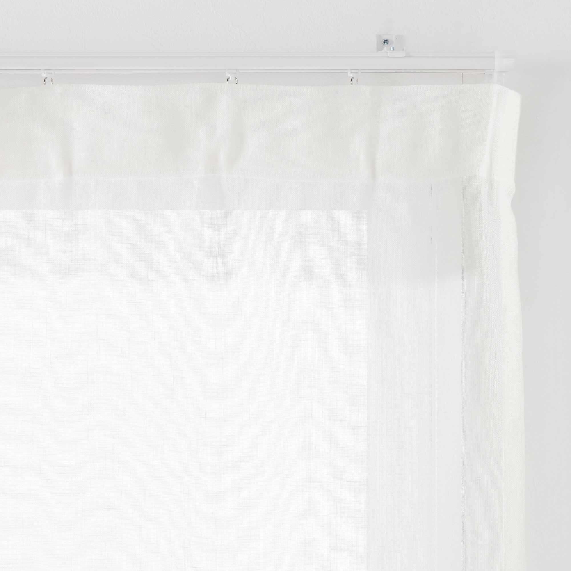 麻ボイルノンプリーツカーテン／生成