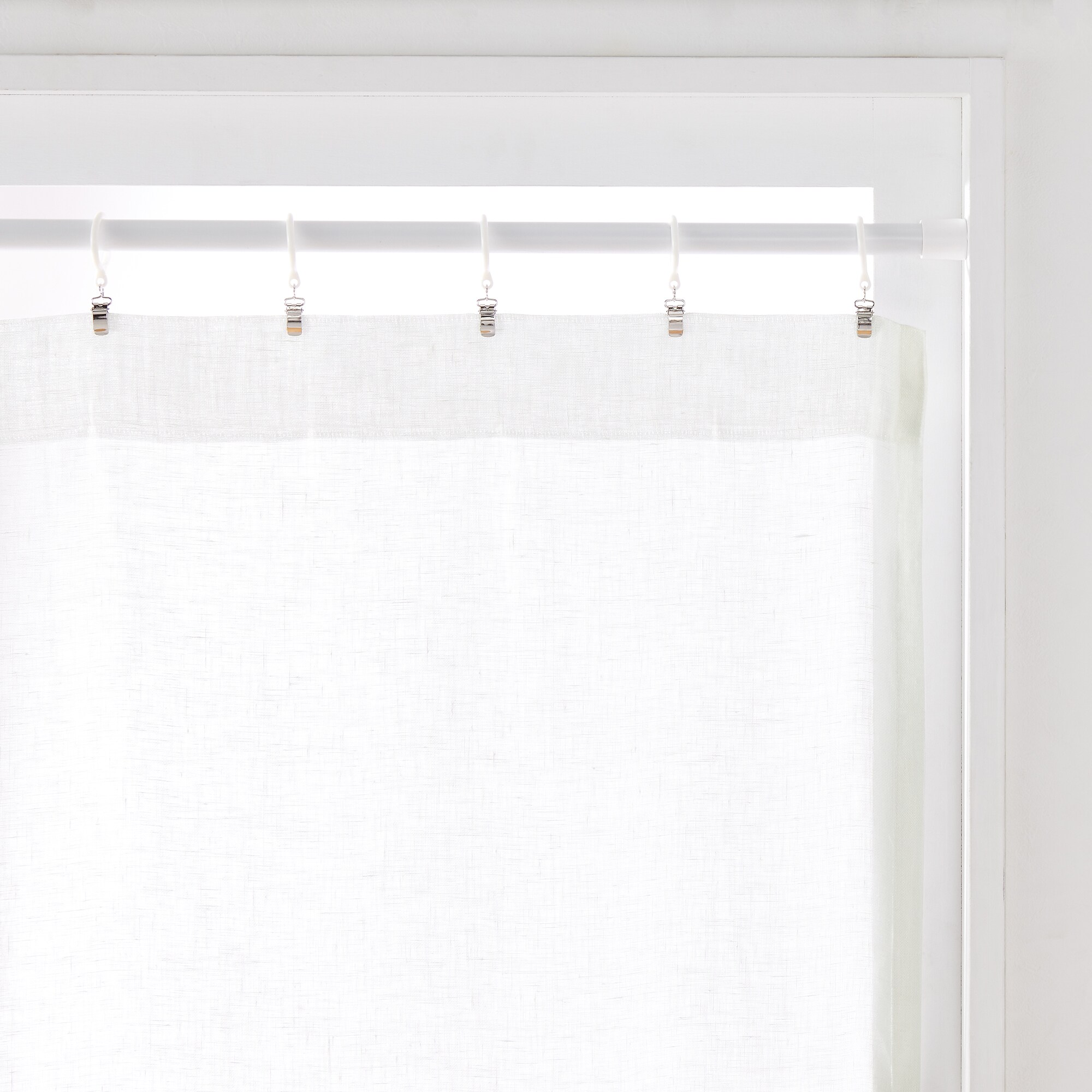 麻ボイルノンプリーツカーテン／生成 | 無印良品