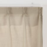 ポリエステル杢調平織プリーツカーテン／ベージュ