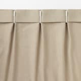 ポリエステル杢調平織プリーツカーテン／ベージュ