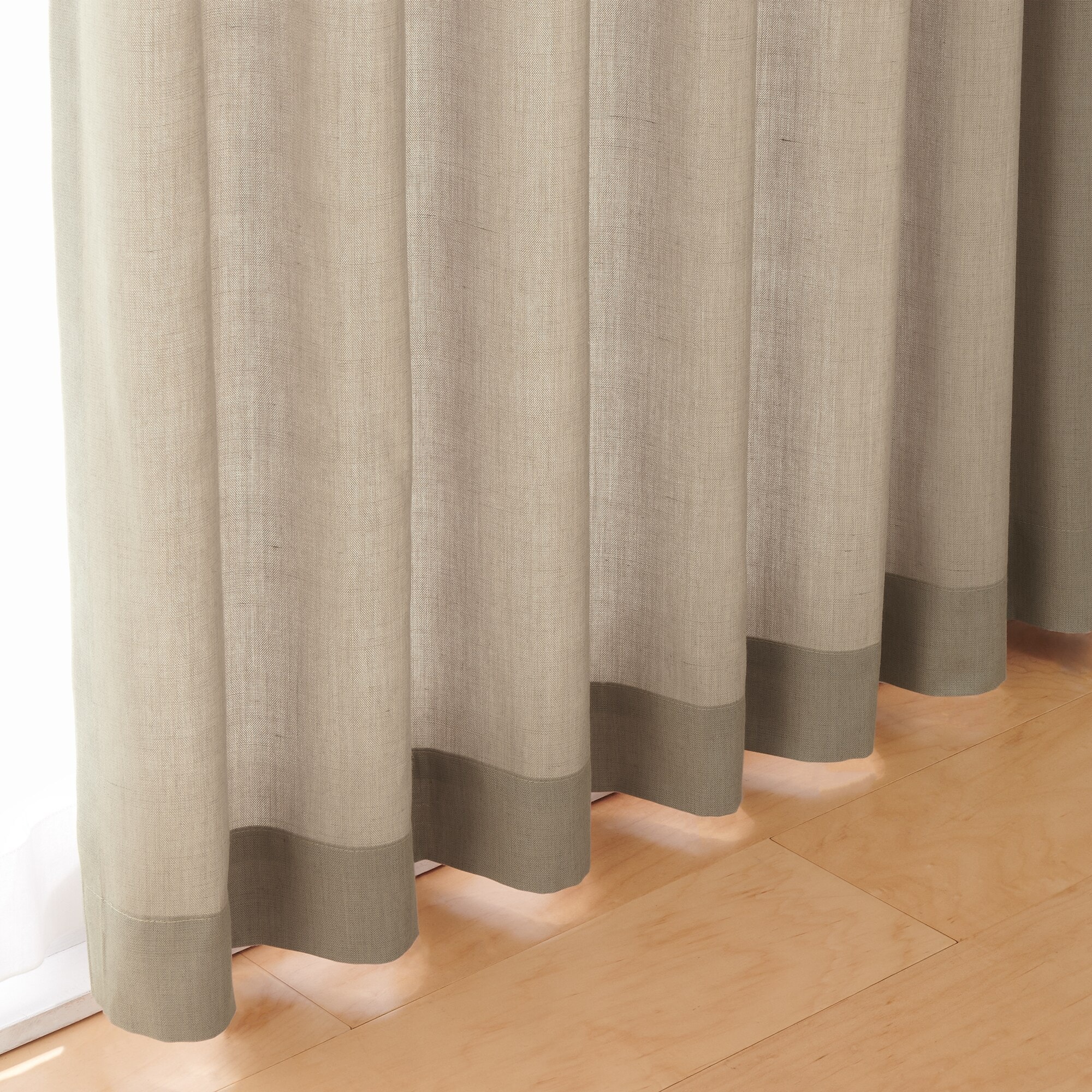 ポリエステル杢調平織プリーツカーテン／ベージュ | 無印良品