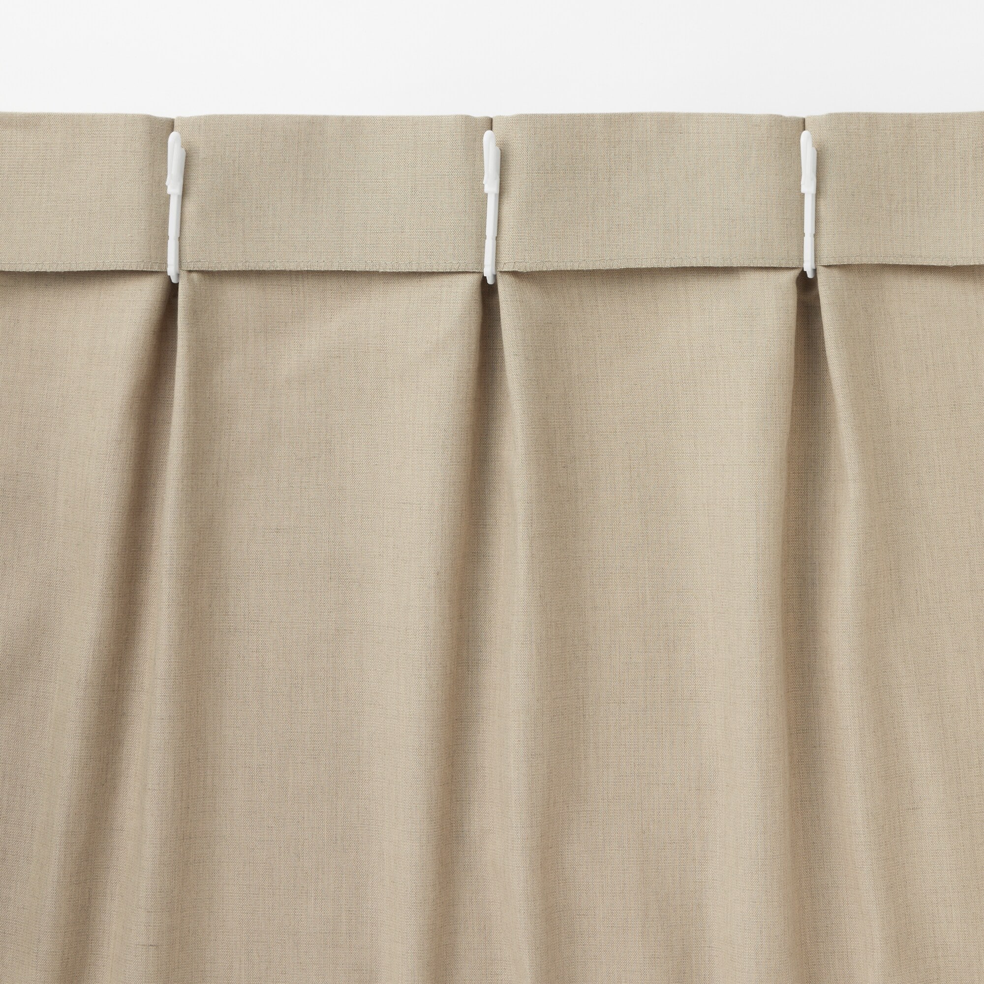 ベージュ プリーツカーテン ポリエステル杢調平織プリーツカーテン／ベージュ | 無印良品