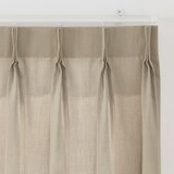 ポリエステル杢調平織プリーツカーテン２倍ヒダ／ベージュ