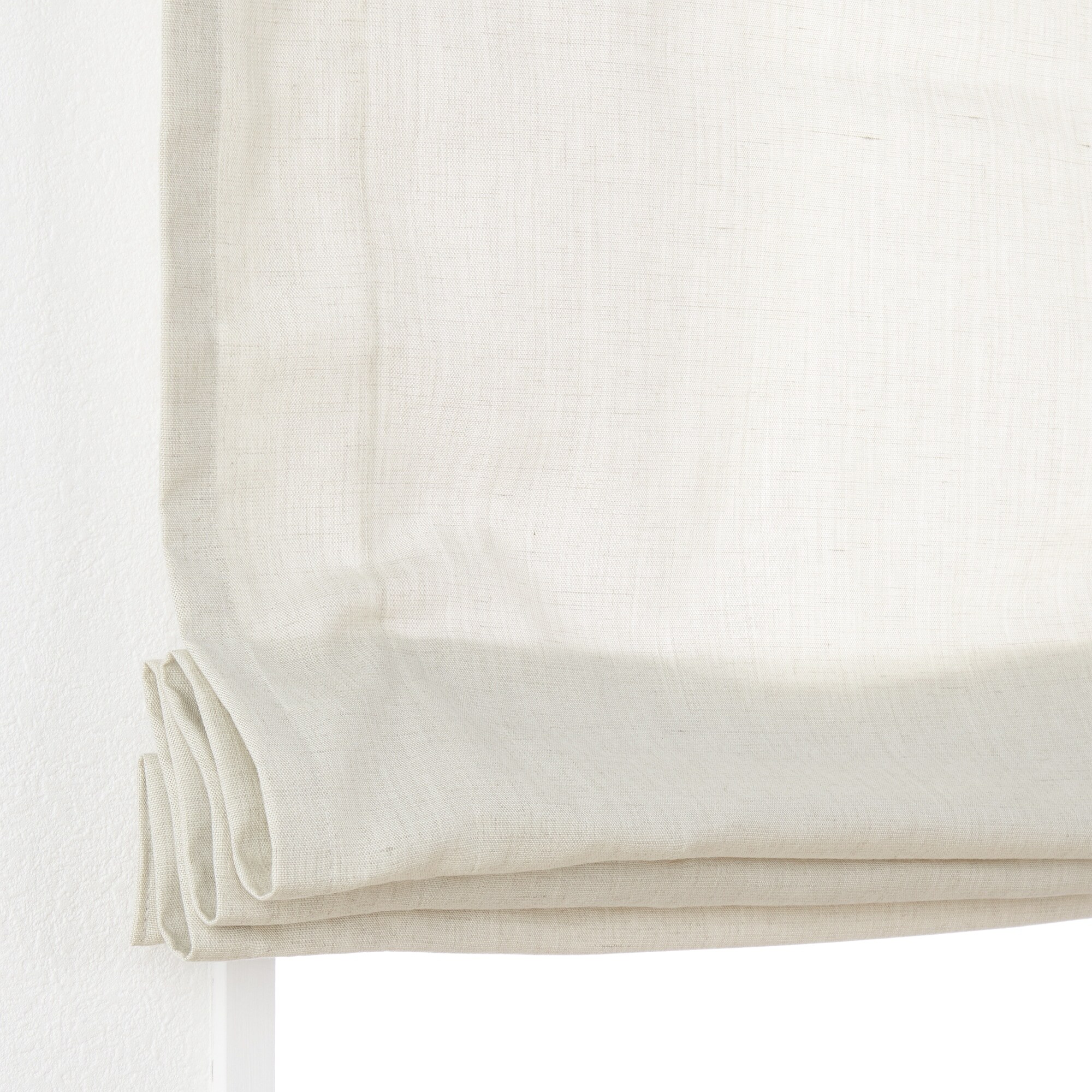 ポリエステル杢調平織（防炎）プレーンシェード用生地／アイボリー