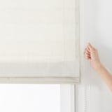 ポリエステル杢調平織（防炎）プレーンシェード用生地／アイボリー