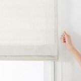 ポリエステル杢調平織（防炎）プレーンシェード用生地／ブルーグレー