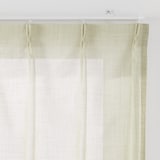 ポリエステル杢調ボイルプリーツカーテン／アイボリー