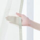 ポリエステル杢調ボイルプリーツカーテン２倍ヒダ／アイボリー