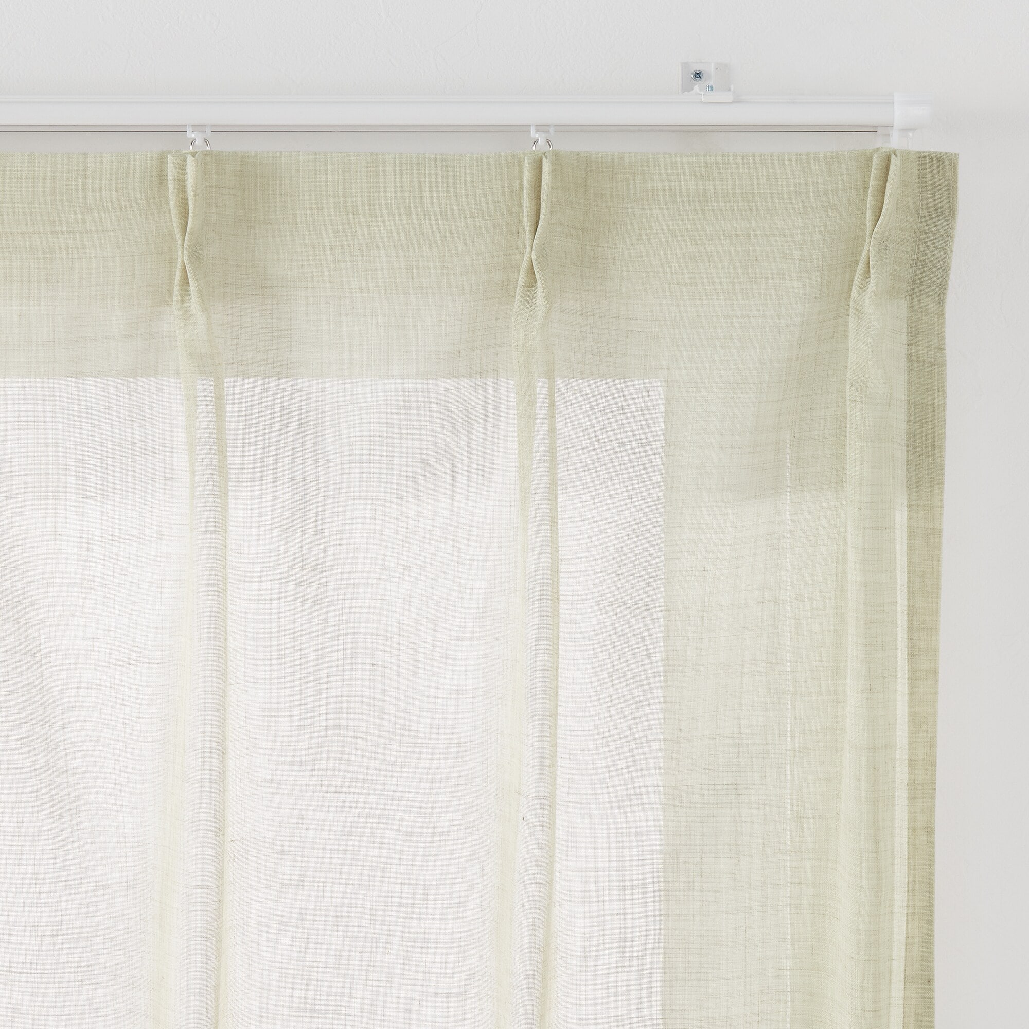 ポリエステル杢調ボイルプリーツカーテン／ベージュ