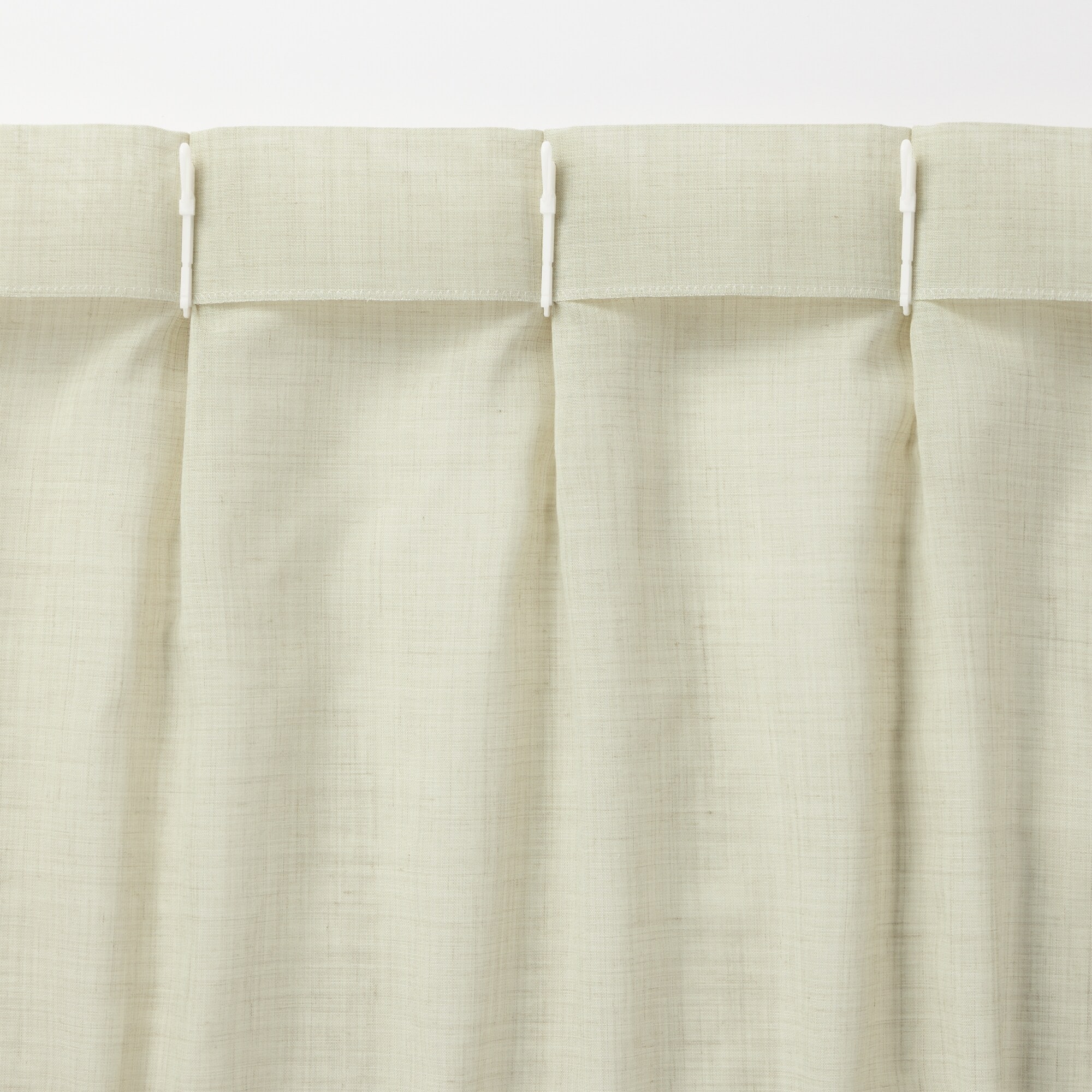 ポリエステル杢調ボイルプリーツカーテン／ベージュ