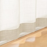 ポリエステル杢調ボイルノンプリーツカーテン／ベージュ