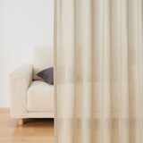 ポリエステル杢調ボイルプリーツカーテン２倍ヒダ／ベージュ