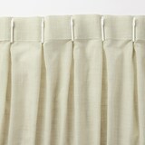ポリエステル杢調ボイルプリーツカーテン２倍ヒダ／ベージュ