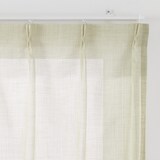 ポリエステル杢調ボイルプリーツカーテン／ブルーグレー