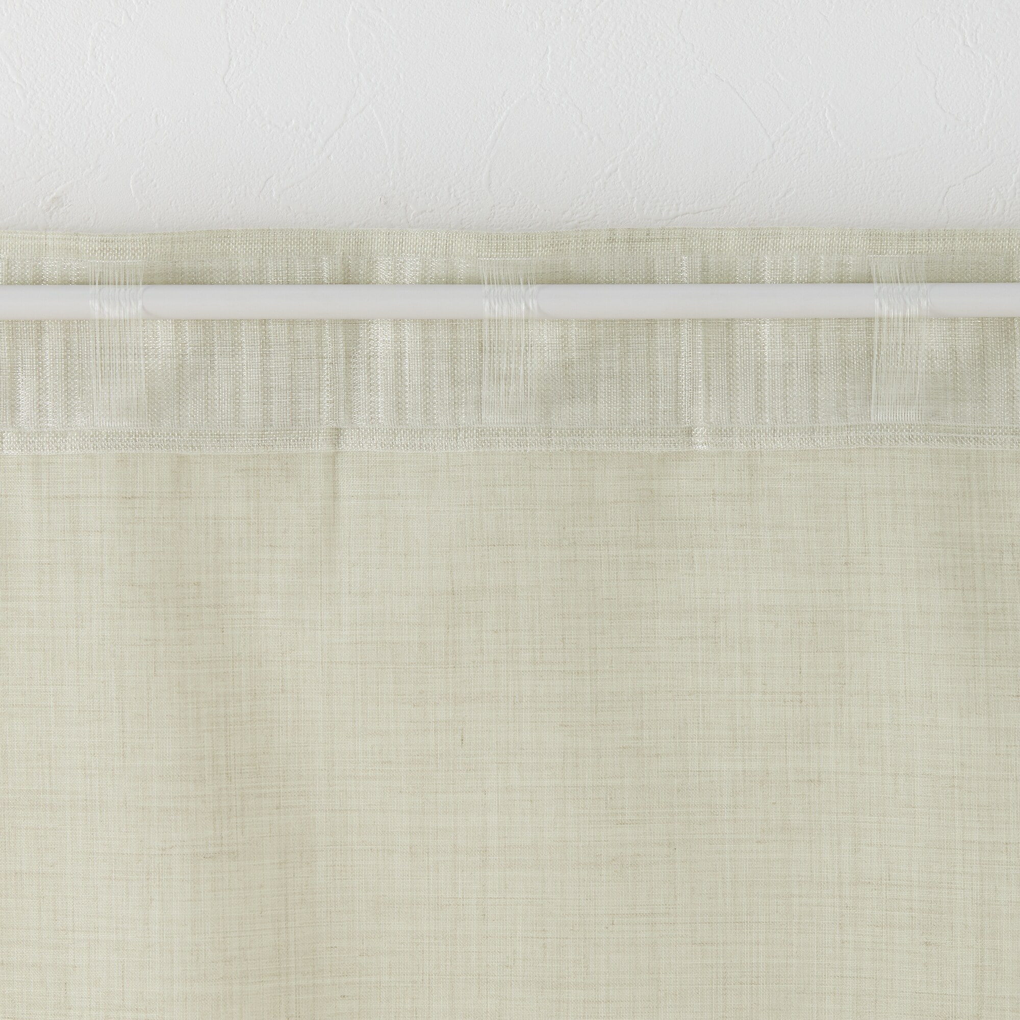 ポリエステル杢調ボイルノンプリーツカーテン／ブルーグレー