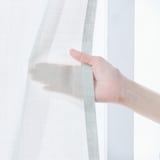 ポリエステル杢調ボイルプリーツカーテン２倍ヒダ／ブルーグレー