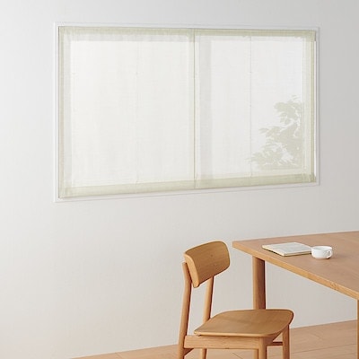 ポリエステル杢調ボイル（防炎）プレーンシェード用生地／アイボリー