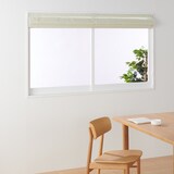 ポリエステル杢調ボイル（防炎）プレーンシェード用生地／ブルーグレー